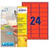 Image de Etiquettes de couleur enlevable Avery L6034 - rouge - 63,5x33,9mm - boîte de 480