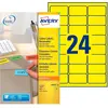 Image de Avery L6035 Etiquettes classement couleur enlevables 63,5 x 33,9 mm - Jaune - Boîte de 480