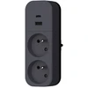 Image de Biplite 2P+T 16A + 2USB, Bi-ton noir/Anthracite