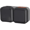 Image de Double Va et vient + Prise horizontale extérieur IP55 - Aquapro