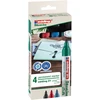 Image de edding 21 EcoLine Marqueur permanent - 90% de plastique recyclé - pointe ogive 1,5 - 3 mm - Pochette 4 couleurs assorties
