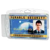 Image de Badge de sécurité fermé pour 2 cartes - sans attache - format 5,4 x 8,4 cm - transparent - boite de 10