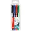Image de Pochette de 4 stylos feutre Stabilo Sensor 189 - pointe ultra-fine baguée métal - 4 couleurs assorties