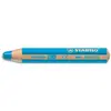 Image de Crayon de couleur Stabilo woody 3in1 multi-surfaces mine extra-large (10 mm) - Cyan
