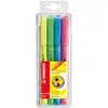Image de STABILO flash - Surligneur pointe biseautée 1 et 3,5 mm - Coloris assortis - Pochette de 4