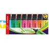 Image de STABILO BOSS ORIGINAL Surligneurs pointe biseautée 2 et 5 mm - Coloris assortis fluos - Pochette de 8