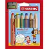 Image de Etui de 6 crayons de couleurs Stabilo Woody - pointe extra large aquarellable - coloris assortis