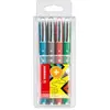 Image de Stylo roller, Eye, pointe moyenne (0,5 mm), corps en polypropylène dans des coloris assortis, couleurs d'encre assorties : noir, bleu, vert, rouge (paquet 4 unités)