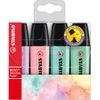 Image de STABILO BOSS ORIGINAL Pastel Surligneur pointe biseautée 2 et 5 mm - Coloris assortis - Pochette de 4