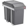 Image de Poubelle de tri encastrable 30 L sous évier - 2 bacs 15 L - gris anthracite