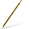 Image de Staedtler Noris Crayon de papier avec gomme mine HB corps hexagonal jaune et noir - Boîte de 12