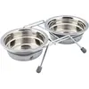 Image de Gamelle pour chien anti-bruit, en acier inox/métal Trixie Argenté 1,5 L 25233