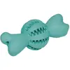 Image de Balle en caoutchouc avec os pour chien Nobby Pet Dental Line Turquoise 18 cm 61215