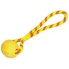 Image de Balle pour chien TPR avec corde Nobby Pet Jaune 37 cm 62361