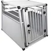 Image de Cage de transport de voiture pour chien double aluminium Nobby Pet Nouveau Design Gris 65x82x66 cm 62392