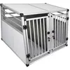 Image de Cage de transport de voiture pour chien double aluminium Nobby Pet Nouveau Design Gris 92x88x68 cm 62393