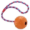 Image de Balle en caoutchouc avec cloche et corde pour chien Nobby Pet Multicolore 7 cm 69009