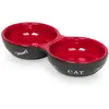 Image de Gamelle double en céramique pour chat Nobby Pet Cat Noir 130 ml 73388