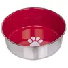Image de Gamelles pour chien en inox antidérapante Nobby Pet Heavy Paw Rouge 1,9 L 73471