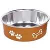 Image de Gamelles pour chien inox antidérapante Nobby Pet Fusion Marron S 73823