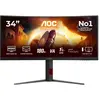 Image de AOC G4 CU34G4, 86,4 cm (34'), 3440 x 1440 pixels, Wide Quad HD, LED, 1 ms, Noir, Rouge