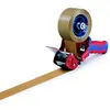 Image de Dévidoir manuel Tesa pour rouleau de ruban adhésif jusqu'à 50 mm de large avec poignée pistolet - Bleu et rouge
