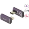 Image de Delock USB Adaptateur 40 Gbps USB Type-C PD 3.1 240 W mâle - femelle rotation coudé vers la gauche / droite 8K 60 Hz métallique