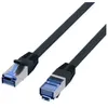 Image de Delock Câble RJ45 de réseau Cat.6A S/FTP mince 0.25 m noir