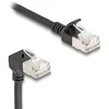 Image de Delock RJ45 câble de réseau Cat.6A S/FTP fin coudé 90° haut / droit 0.5 m noir