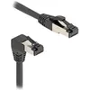 Image de Delock RJ45 câble de réseau Cat.8.1 S/FTP coudé 90° bas / droit 1 m noir