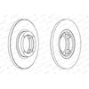 Image de Disque de frein FERODO DDF1076C avant, plein, 2 pièce