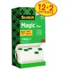 Image de Scotch Magic Tape Ruban adhésif invisible largeur 19 mm x longueur 33 m (Lot de 12 + 2 OFFERTS)