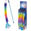 Image de Canne à pêche pour chat avec ver crépitant en peluche Nobby Pet (x20) Multicolore 70 cm 53084