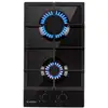 Image de Klarstein ignito domino plaque de cuisson à gaz 2 foyers brûleurs sabaf vitrocéramique noir en occasion ou reconditionné