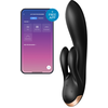 Image de Vibro Rabbit connecté DOUBLE FLEX Satisfyer 20cm Noir