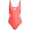 Image de Maillot de bain De Natation adidas 3Bandas Uback Suit Femme Rouge 38 JE4371