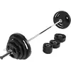Image de Set d'haltères longs olympiques en plastique avec poignées 130 kg Gorilla Sports