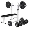 Image de Banc de musculation pliable avec haltères et barres 100 kg Blanc Gorilla Sports