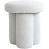 Image de 101 COPENHAGEN - Tabouret rembourré Big Foot - Blanc - Tissu bouclé - Designer Tommy Hyldahl