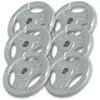 Image de Disque musculation fonte 30/31 mm ou 50/51 mm avec poignées Argent / 30mm / SET 30 KG (6x5 KG) Gorilla Sports