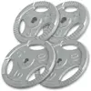 Image de Disque musculation fonte 30/31 mm ou 50/51 mm avec poignées Argent / 30mm / SET 30KG (2x5 2x10KG) Gorilla Sports