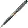 Image de Pilot V-Pen, stylo-plume, pointe moyenne de 0,4 mm, corps gris, encre bleue