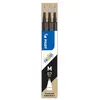 Image de Recharge pour stylo Pilot FriXion à encre gel - pointe moyenne de 0,7 mm - encre noire - paquet 3 unités