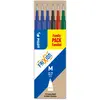 Image de Pilot Recharge pour stylo roller encre gel effaçable FriXion Ball et FriXion Clicker pointe moyenne 0,7 mm - Pochette de 6 couleurs assorties