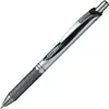 Image de Pentel Stylo à encre gel rétractable EnerGel XM pointe moyenne avec zone de préhension - Corps noir et argenté, encre noire