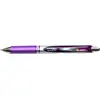 Image de Pentel Stylo roller rétractable EnerGel BL77, pointe moyenne (0,7 mm), avec zone de préhension, corps chromé et violet, encre violette