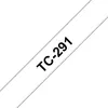 Image de Brother Rouleau de ruban adhésif laminé, TC-291, noir sur blanc, 0,9 cm x 7,7 m