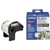 Image de Ruban continu Brother DK22212 pour imprimante QL - support papier adhésif 62mmx15m - Noir sur blanc