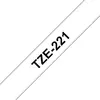 Image de Brother Ruban TZe-221 pour étiqueteuse - 9 mm x 8 m - Noir sur Blanc