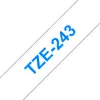 Image de Brother Ruban TZe-243 pour étiqueteuse - 18 mm x 8 m - Bleu sur Blanc